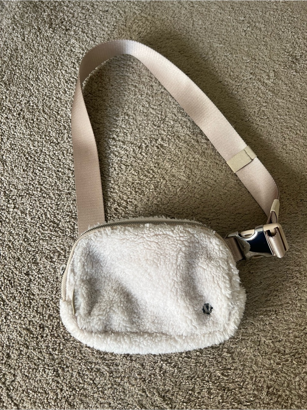 Lululemon Cream Sherpa Crossbody Belt Bag